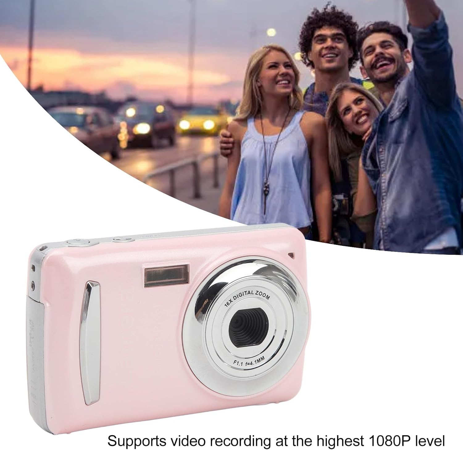 16MP Digital Camcorder for Photography Video, 1080P Auto Focus Action Camera with 16X Digital Zoom/2.4 in LCD Screen, Small Compact Point and Shoot Digital Cameras for Kids image number 3