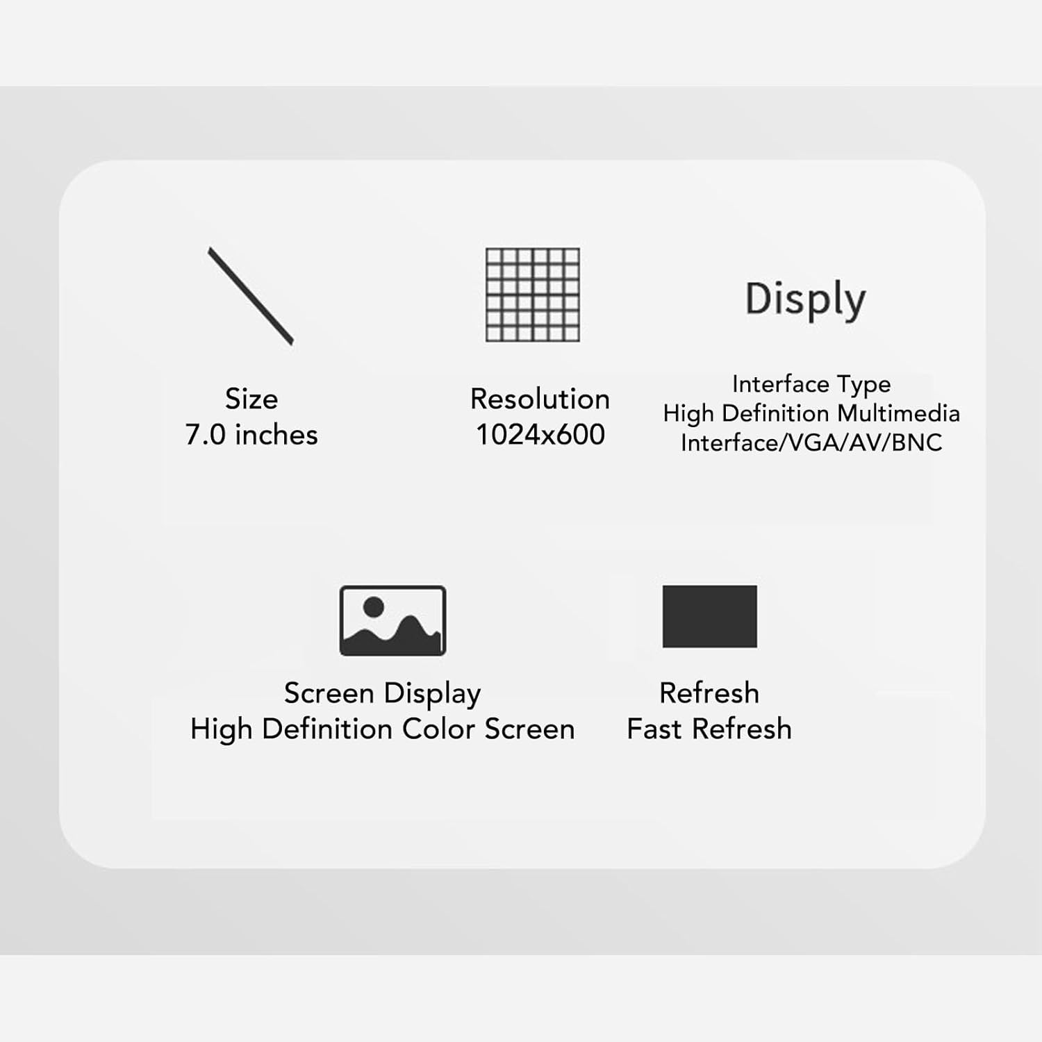 Diyeeni 7Inch Portable Monitor, 1024 * 600P HDMI VGA AV Second External Monitor for Laptop PC, for Raspi for Jetsonnano, Gaming Display, Full Viewing Angle image number 4