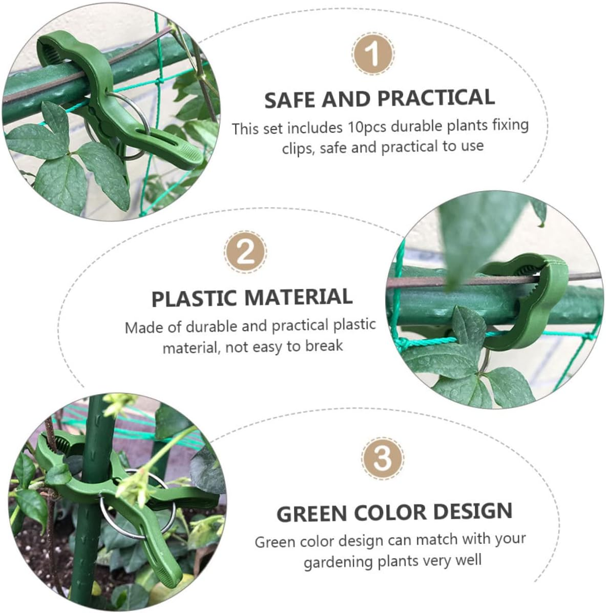 BUTIFULSIC 20Pcs Garden Fixing Clips for Potted Plants Branches Support Clamps for Gardening and Easy to Use for Orchids and Climbing Plants image number 1