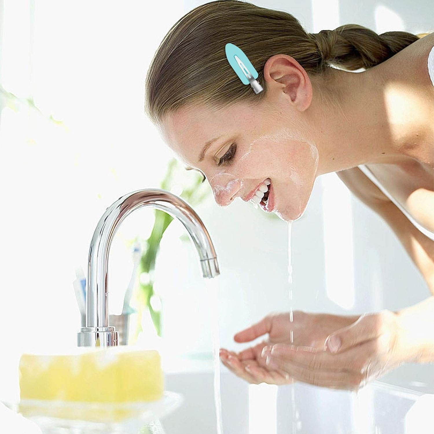 20Pcs No Bend Hair Clips, No Crease Curl Pin Clips Creaseless Hair Clips with Storage Box for Girls Women Make up Hair Styling (Pink, White, Black, Yellow, Green) image number 5