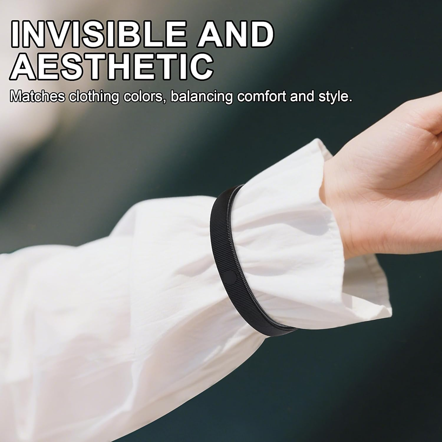 JUNART 6Pcs Anti-Slip Shirt Sleeve Holder, Elastic Wire Metal Arm Band for Fixing Long Sleeves, Suitable for Formal, Casual and Outdoor Activities image number 1