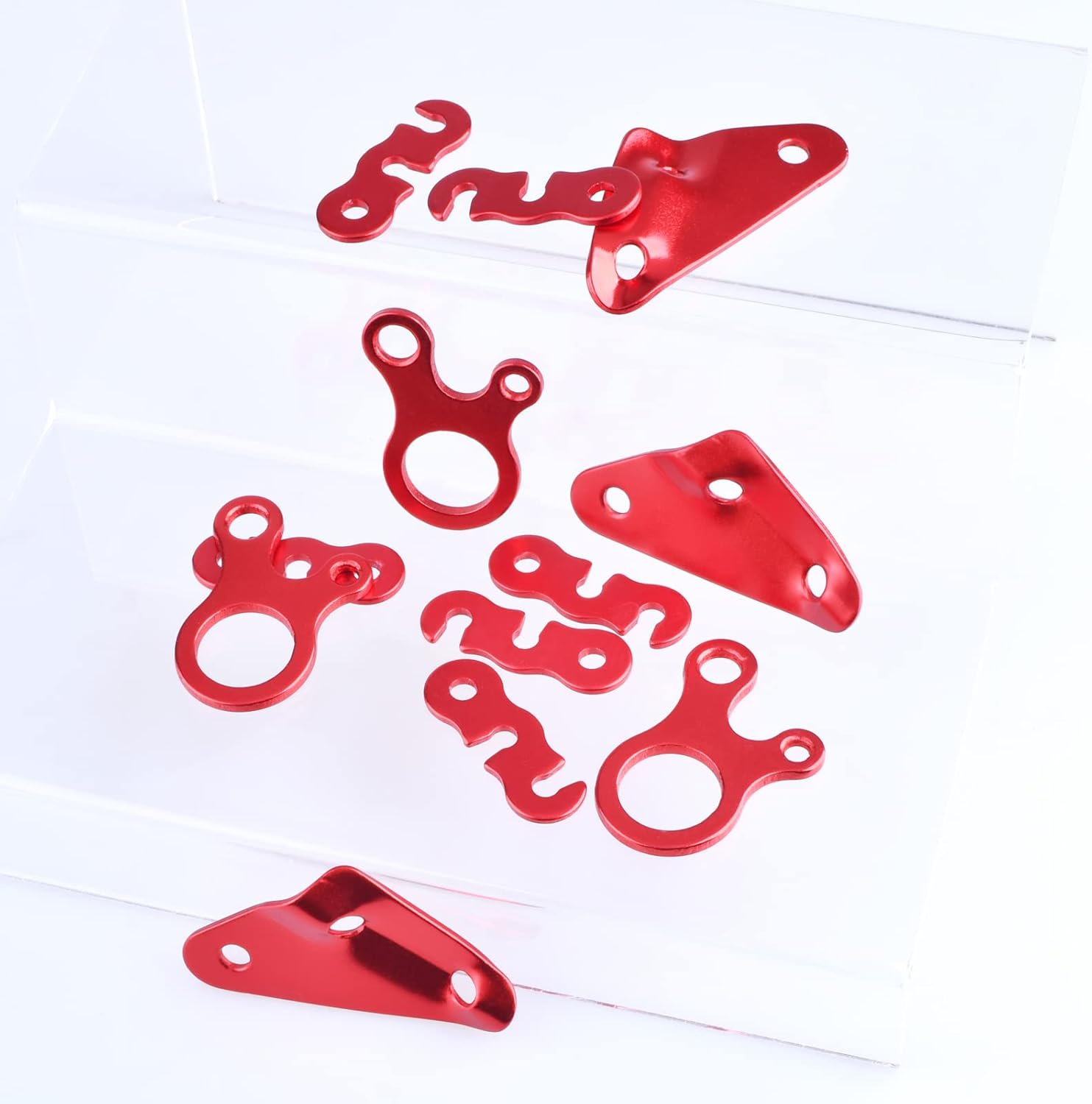 TRIWONDER Aluminum Alloy Guyline Cord Adjuster Tent Tensioners Rope Adjuster for Tent Hiking Camping (Blue - 12 Pack) - Red - 6 Pack image number 5