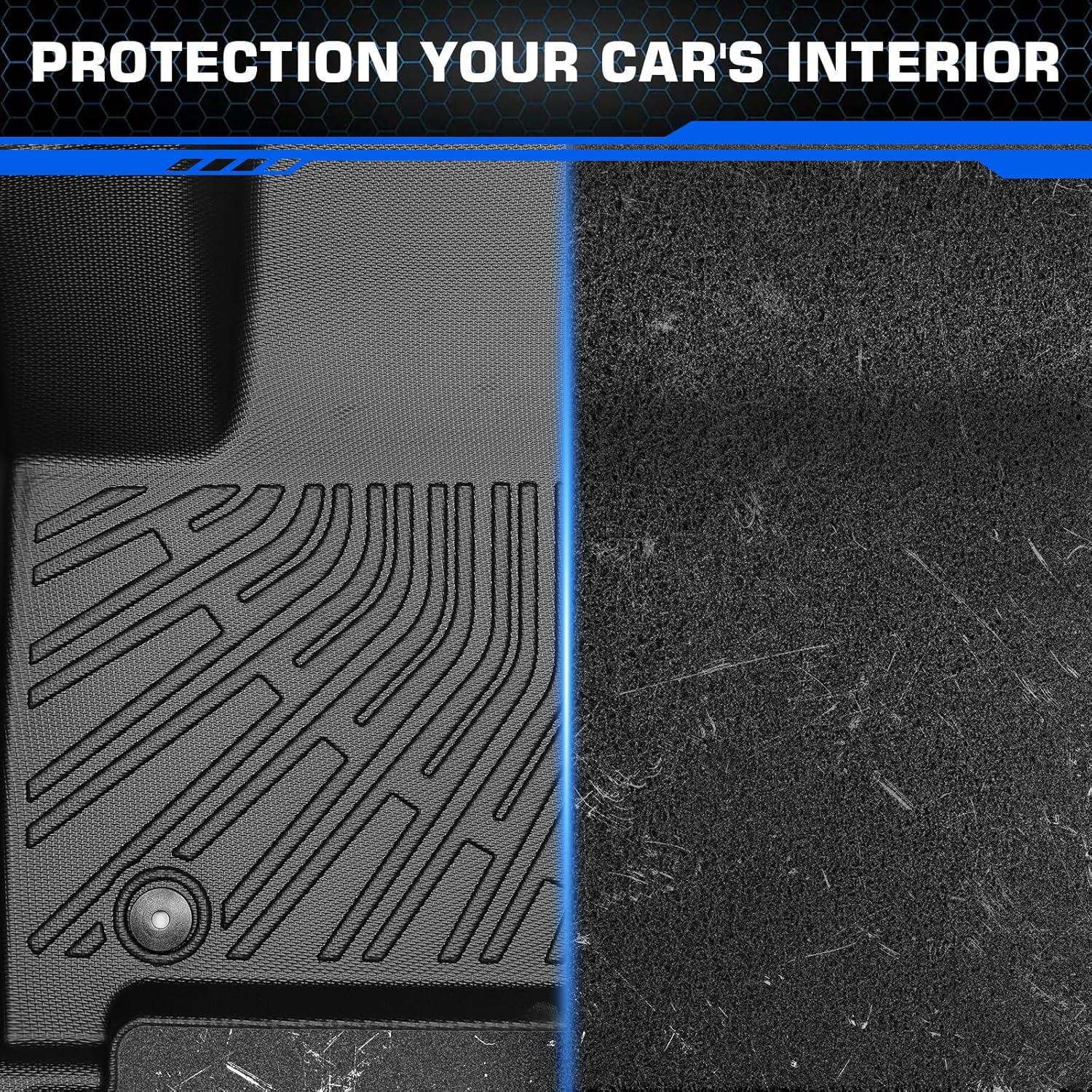 Floor Mats for Toyota Highlander 2008-2013 Non Hybrid, All Weather TPE Floor Liners, 3D Waterproof Custom Fit Car Accessories, 1St & 2Nd & 3Rd Row & Trunk Mat, Anti-Slip Mat Full Set image number 5