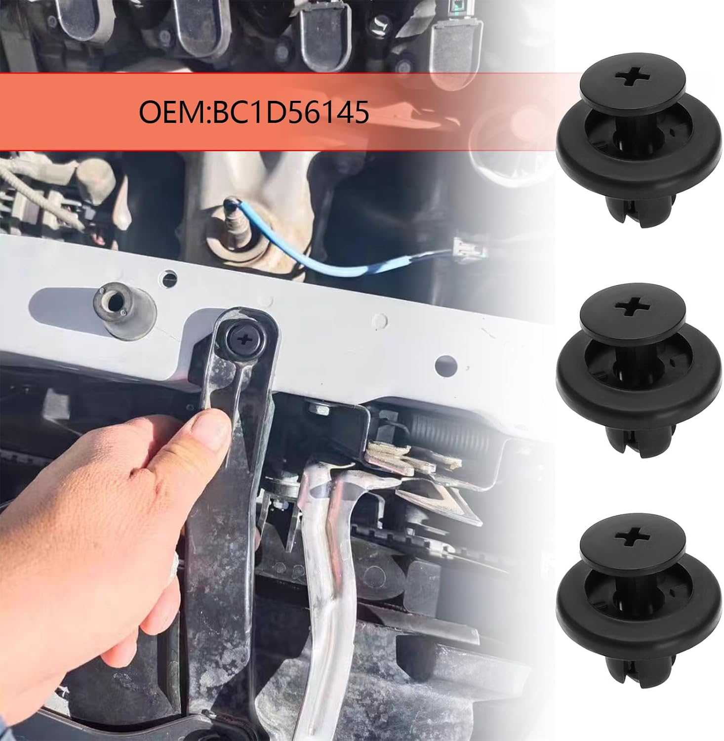 Emsea 30Pcs 8Mm Wheel Arch Lining Clips Compatible with Mazda Trunk Roof Car Decoration Installing Bumper Wheel Arch Lining Floor Replacement Part BC1D56145 image number 1