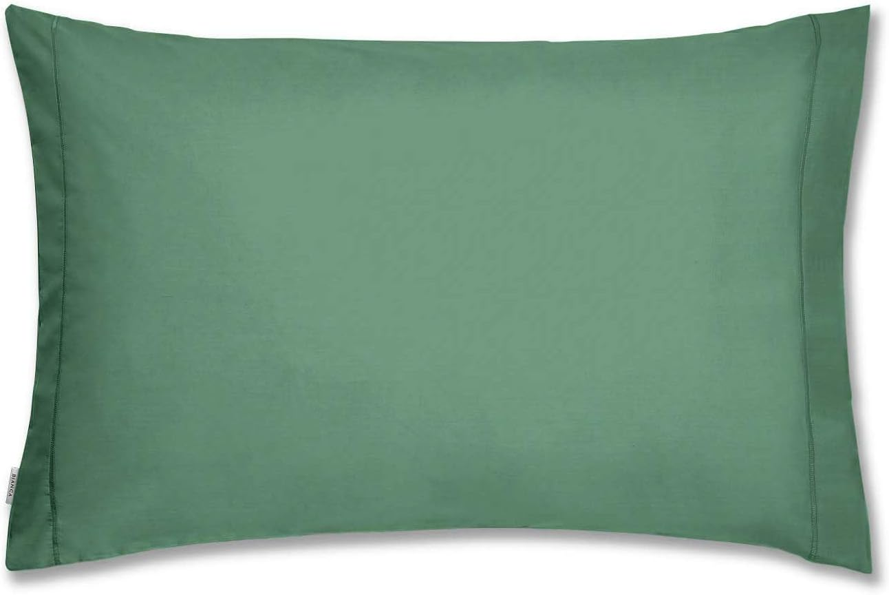 Bianca Plain Dyed Percale Jade Bed Linen + Pillowcases + Fitted Sheet 260 X 280 + 50 X 80 (2) + 180 X 200 Cm image number 2