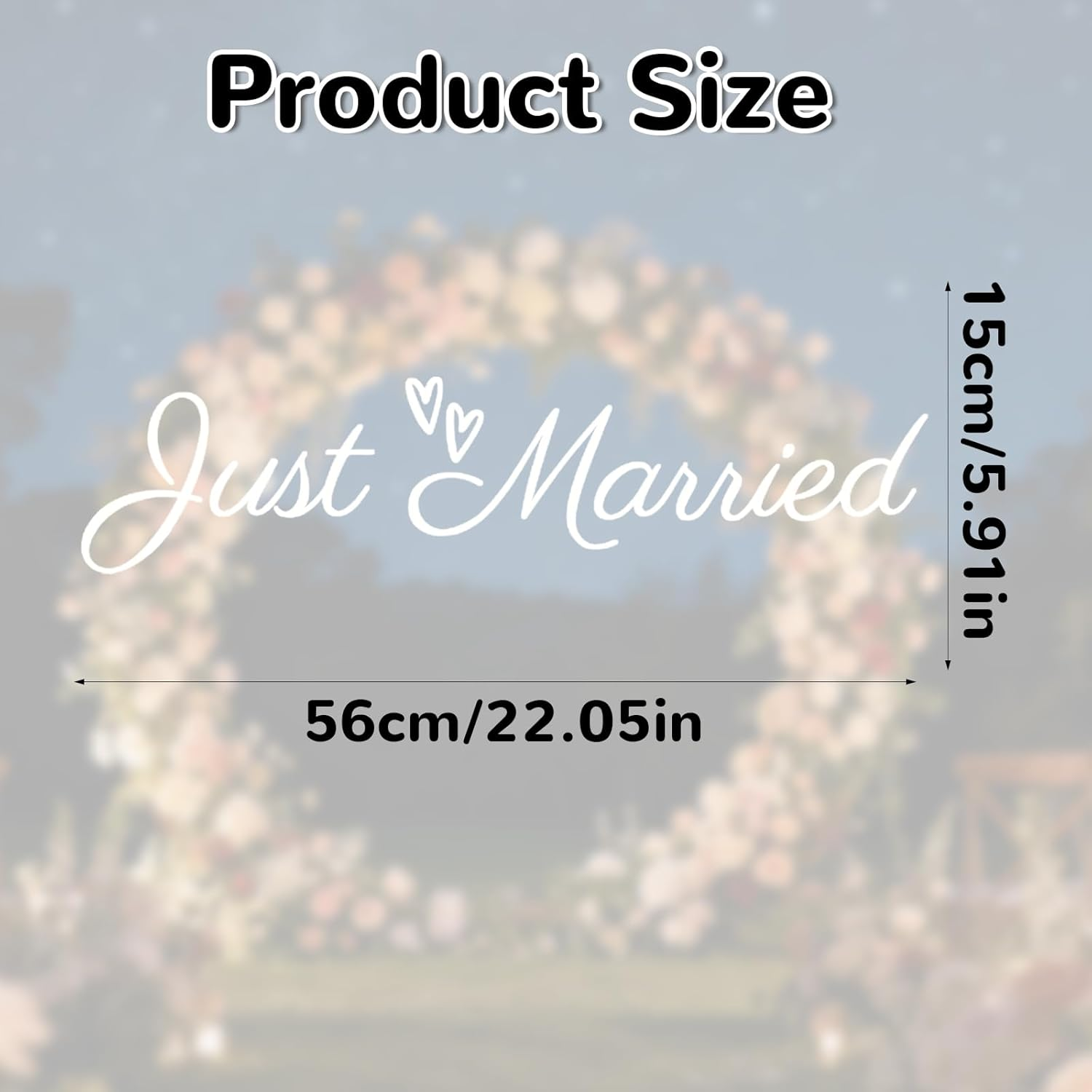Just Married Car Sticker, Vinyl PVC White Wedding Bumper Sticker Graceful Wedding Car Decorations for Bride & Groom Vehicle image number 5