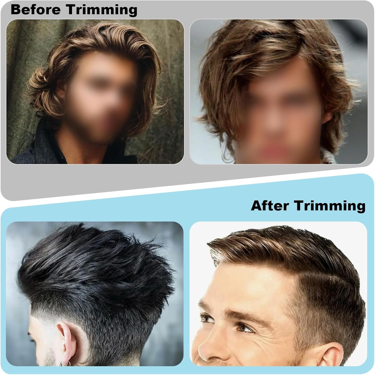 FOWSRHRG Fade Combs - 2PCS Barber Gradient Positioning Combs, Flat/Curved Push Edge for Blending Fades, Hair Cutting Guide Tools for Home & Salon Use image number 2