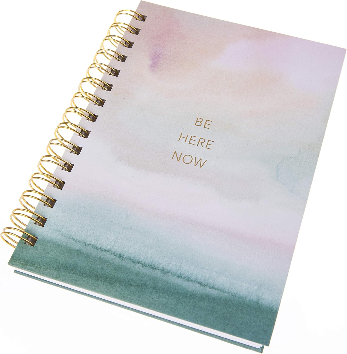 Graphique Hardbound Spiral Journal | Be Here Now Calming Watercolor Design | Premium Paper | Notebook | Diary | Lists | Record Month and Date | Great Gift | 160 Ruled Pages | 6.25&rdquo; X 8.25&rdquo; - Lavender And Lime image number 6