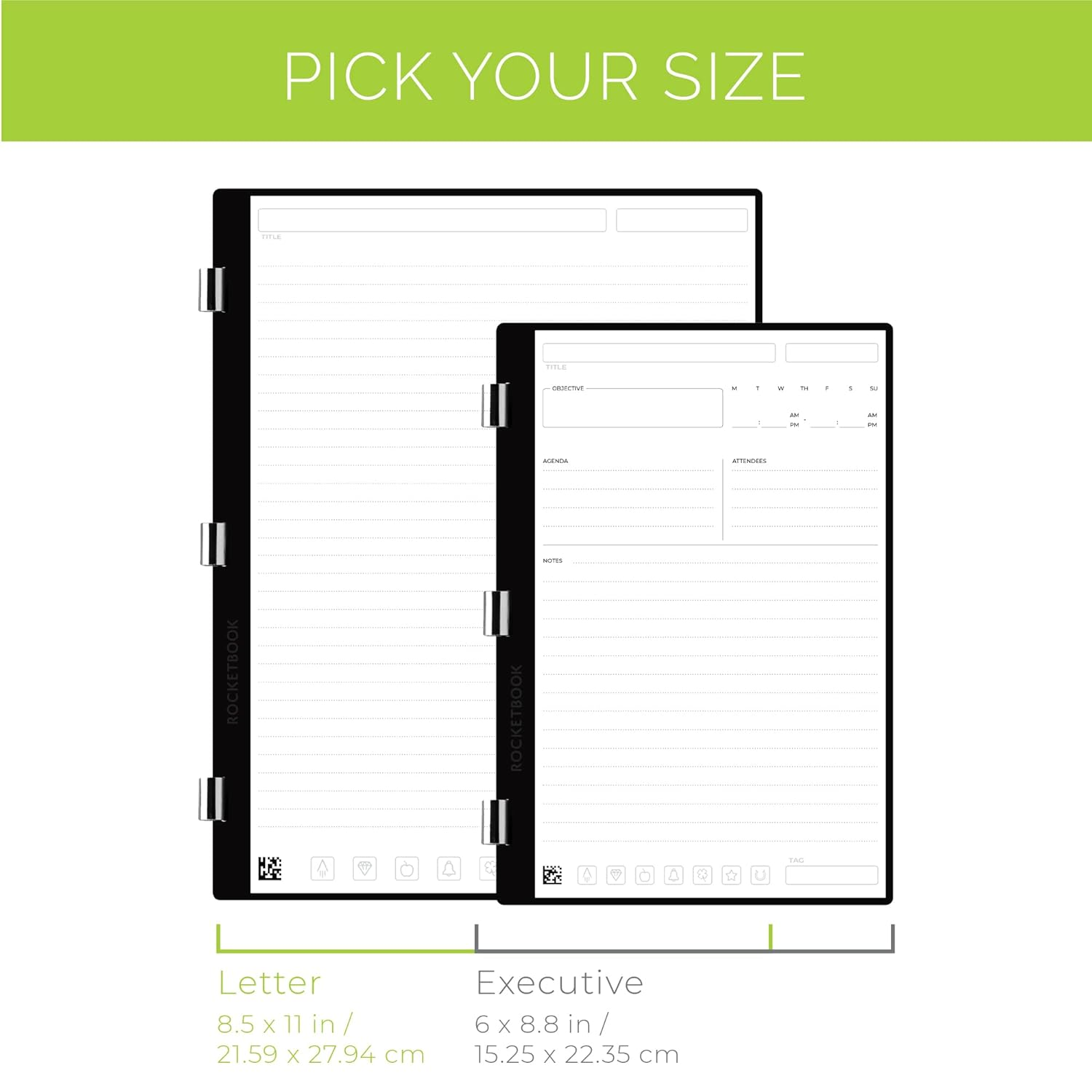 Rocketbook Pro Daily to Do Page Pack | Scannable Pro Pages for to Do Lists and Agendas - Write, Scan, Erase, Reuse | 20 Sheets | Executive Size: 6 in X 8.8 In image number 2