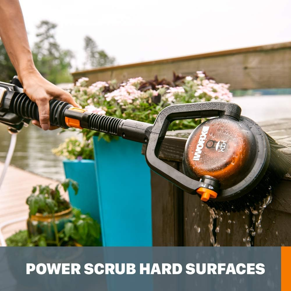 Worx Hydroshot Adjustable Outdoor Power Scrubber, Quick Snap Connection - WA1821 (Hard Bristles) image number 5