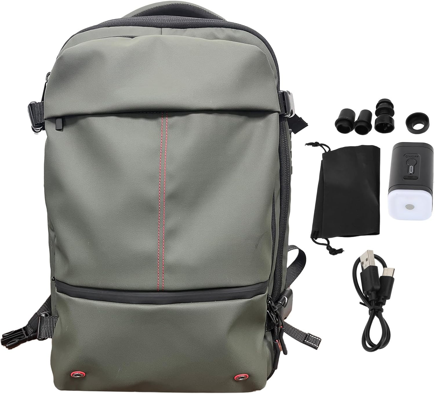 Vacuum Backpack, Large Capacity Water Expandable Travel Backpack, 19 Inch Laptop Bag with Vacuum Pump for Travel Business (Green) - Green image number 6