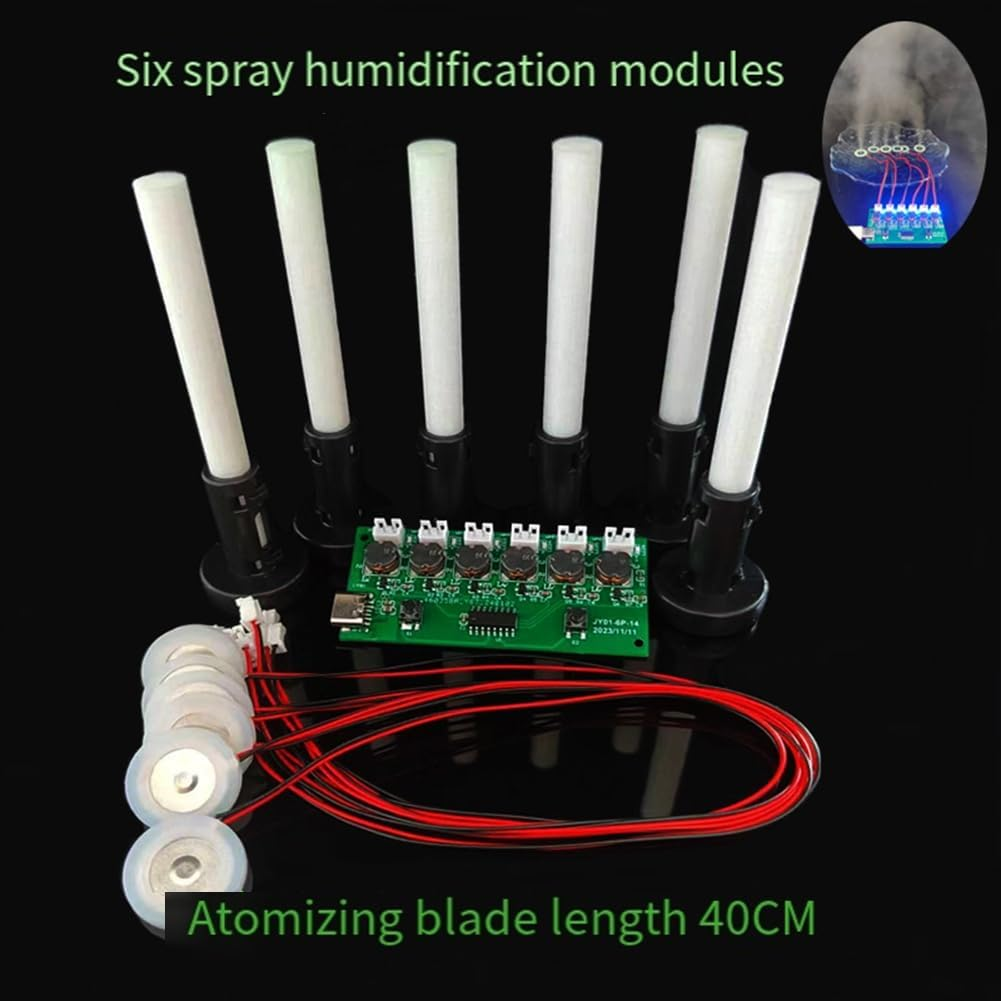 Clisted Humidifier Module DIY Kit Nebulizing Control Board Ultrasonic Nebulizer Mist Driver Circuit Board 6 Nozzle