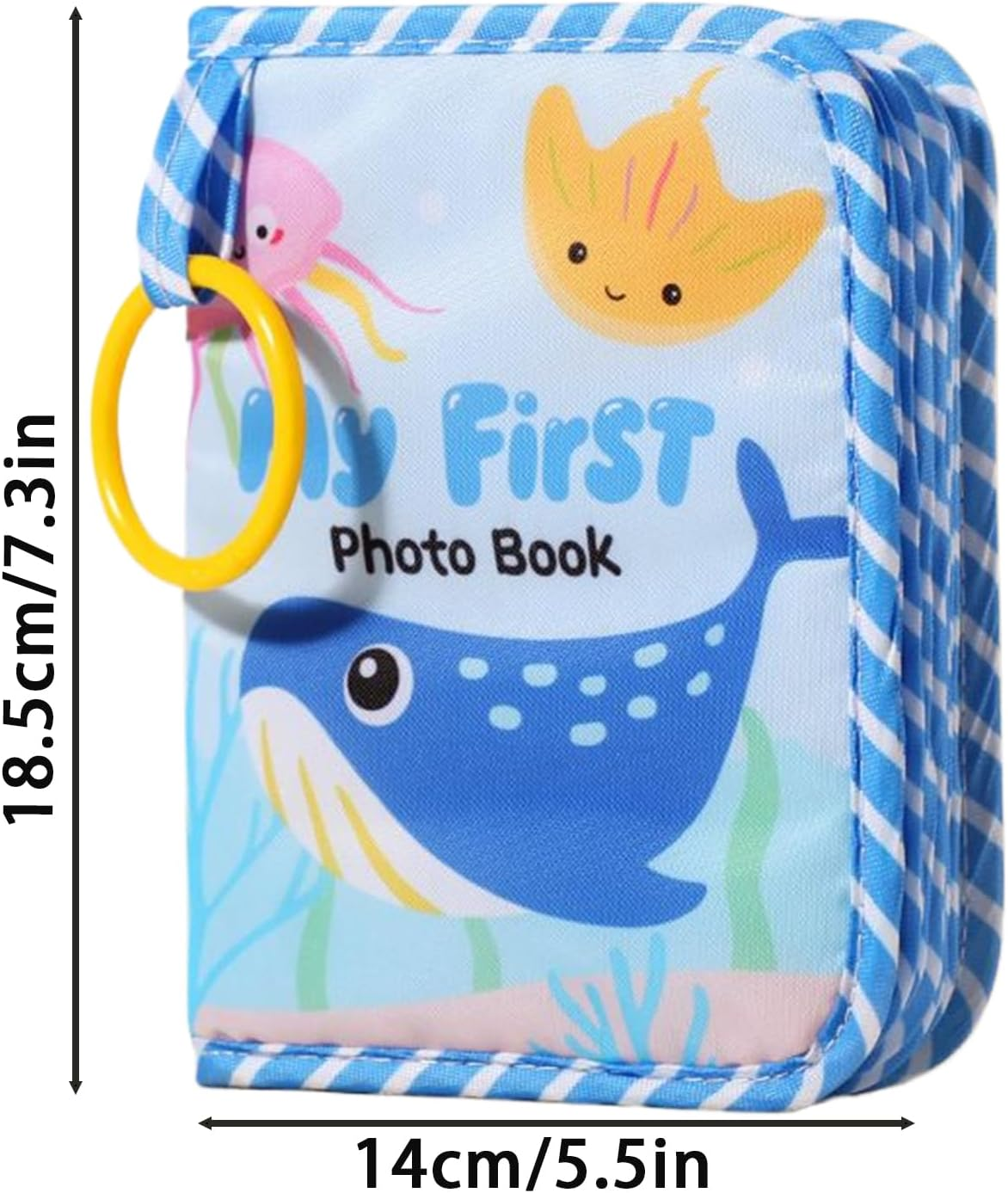 Baby'S First Photo Album - Babys First Photo Album Soft | Soft Cloth Souvenir with Mirror Memory Keeping Keepsake for Parents Memories Birthday Family Kids image number 2