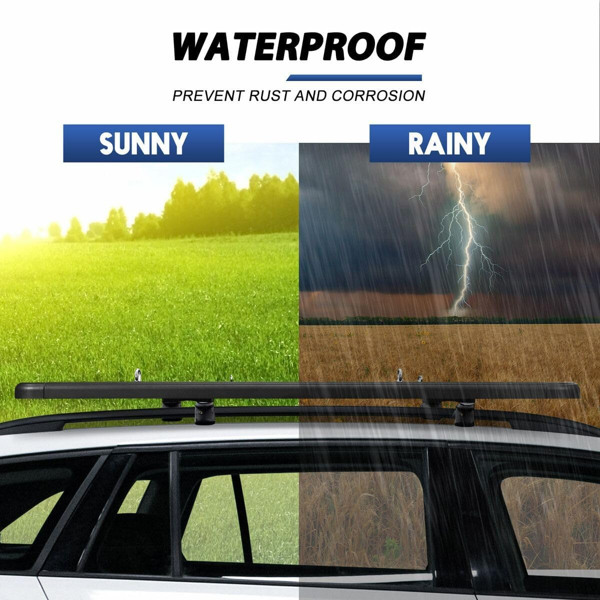 AUSWAY Universal Car Roof Rack Basket Platform Rooftop Luggage Cargo Carrier Flat Storage Tray 300Kg for SUV Pick up Trucks Thick Aluminium Alloy 180X120Cm image number 3