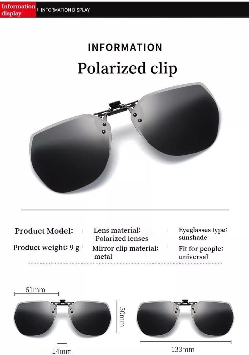 Clip-On Polarised Sunglasses, UV400 Protection, 9 Colour Options, Photochromic Lenses - Blue Pink image number 4