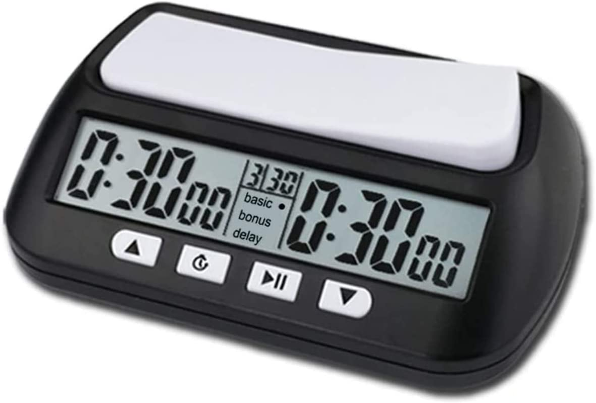 Digital Chess Clock with Two-Way Seesaw Responsive Button, Professional Timing Function Settings for Tournaments Competitions Board Games Timer, English Display image number 3