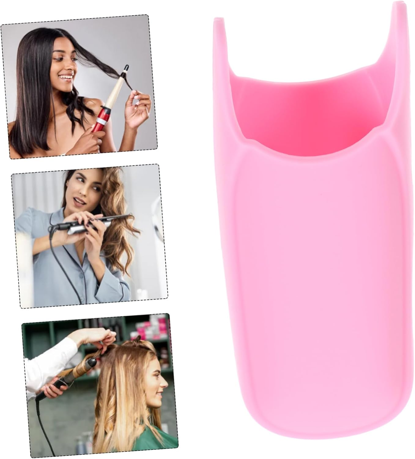 Didiseaon Curling Iron Sleeve Silicone Heat Resistant Cover for Hair Styling Tools Washable Holder Compatible with Curling Irons Straighteners Safe Convenient Use Pink image number 2