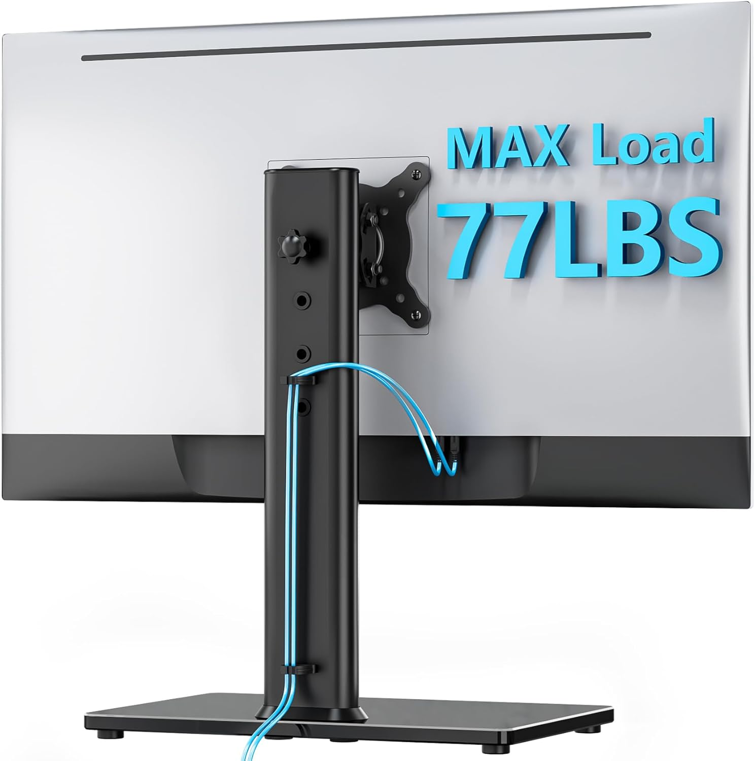 Single Monitor Desk Stand Free-Standing Desk Mount Arm Riser for 13 Inch to 32 Inch Screen Freestanding VESA Mount Base, Adjustable Height, Tilt, Swivel, Rotation, Black AX05TB01 image number 5