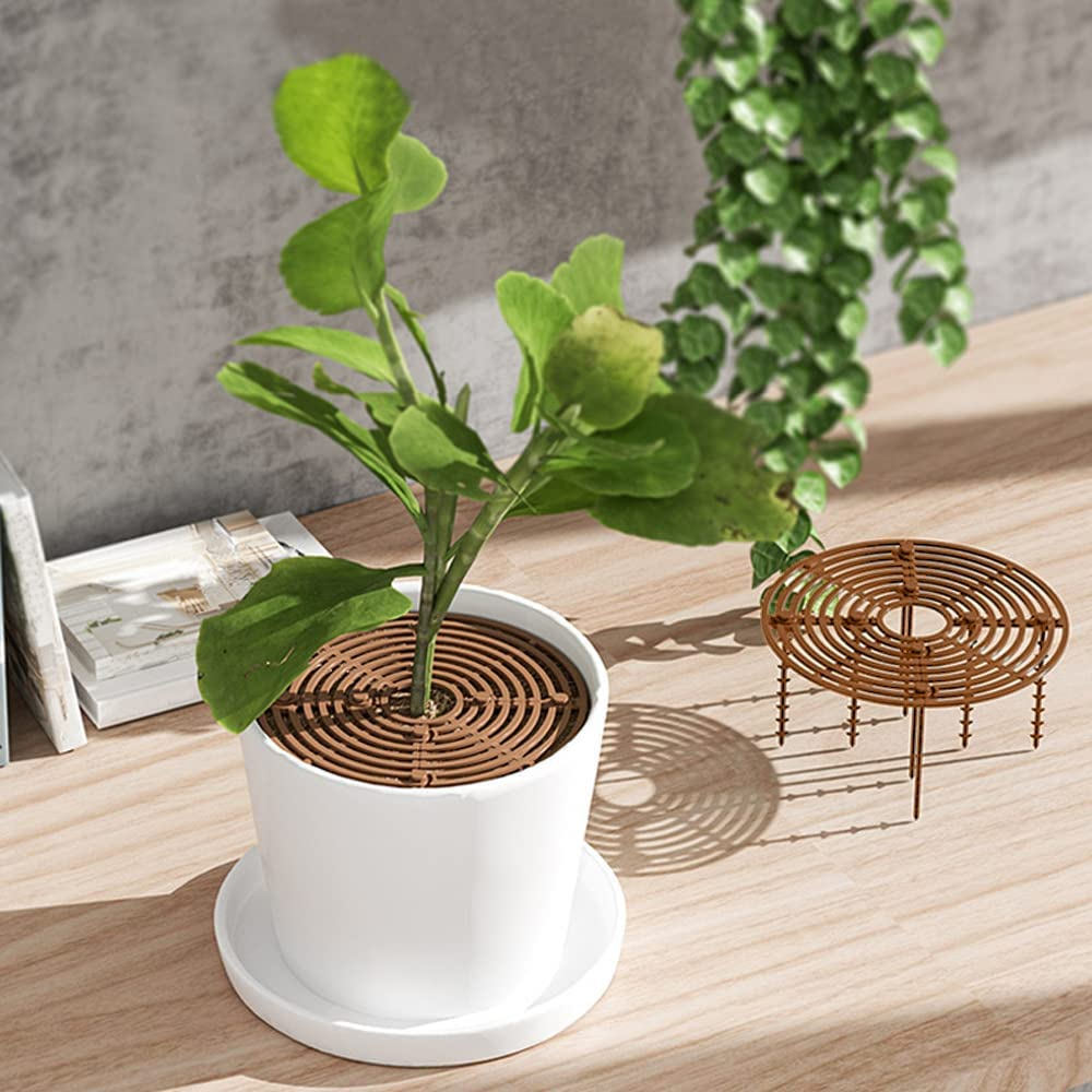 Modixun 2Pack Plant Pot Grid, Cuttable Flower Pot Soil Cover Protectors with Deep Stakes, Dogs, Cats Digging Stopper, Plant Grid Pot Cover, 19Cm/7.5In Diameter image number 6