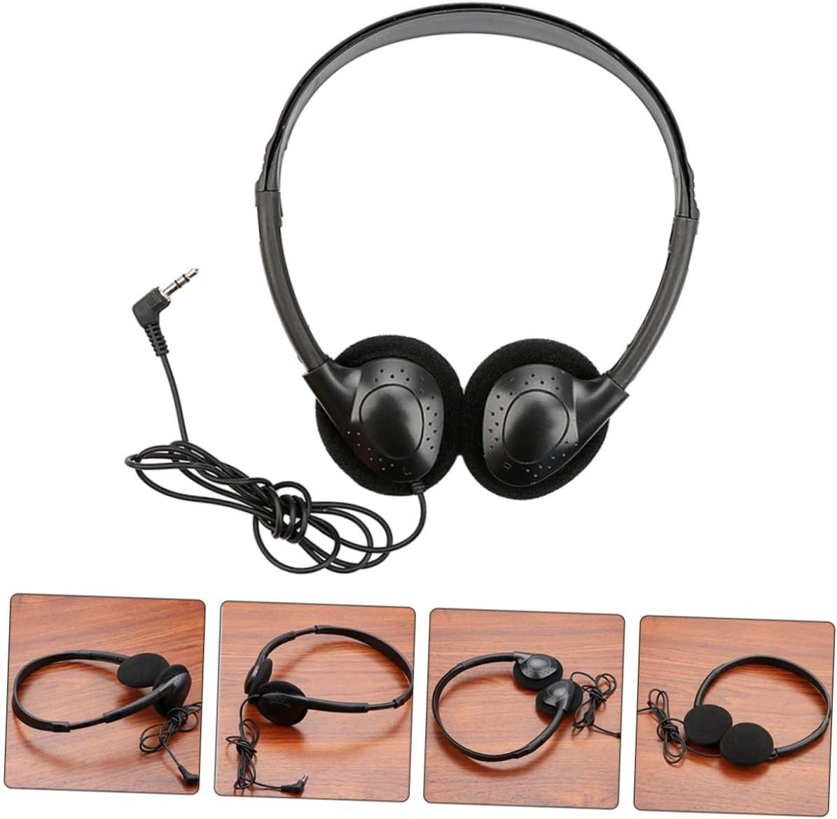 POPETPOP Stereo Gaming Headset Wired Head-Mounted Headphone with Noise Reduction for Pc and Tablet Pc, Comfortable Over-Ear Earphones in Black for Women and Gamers image number 5