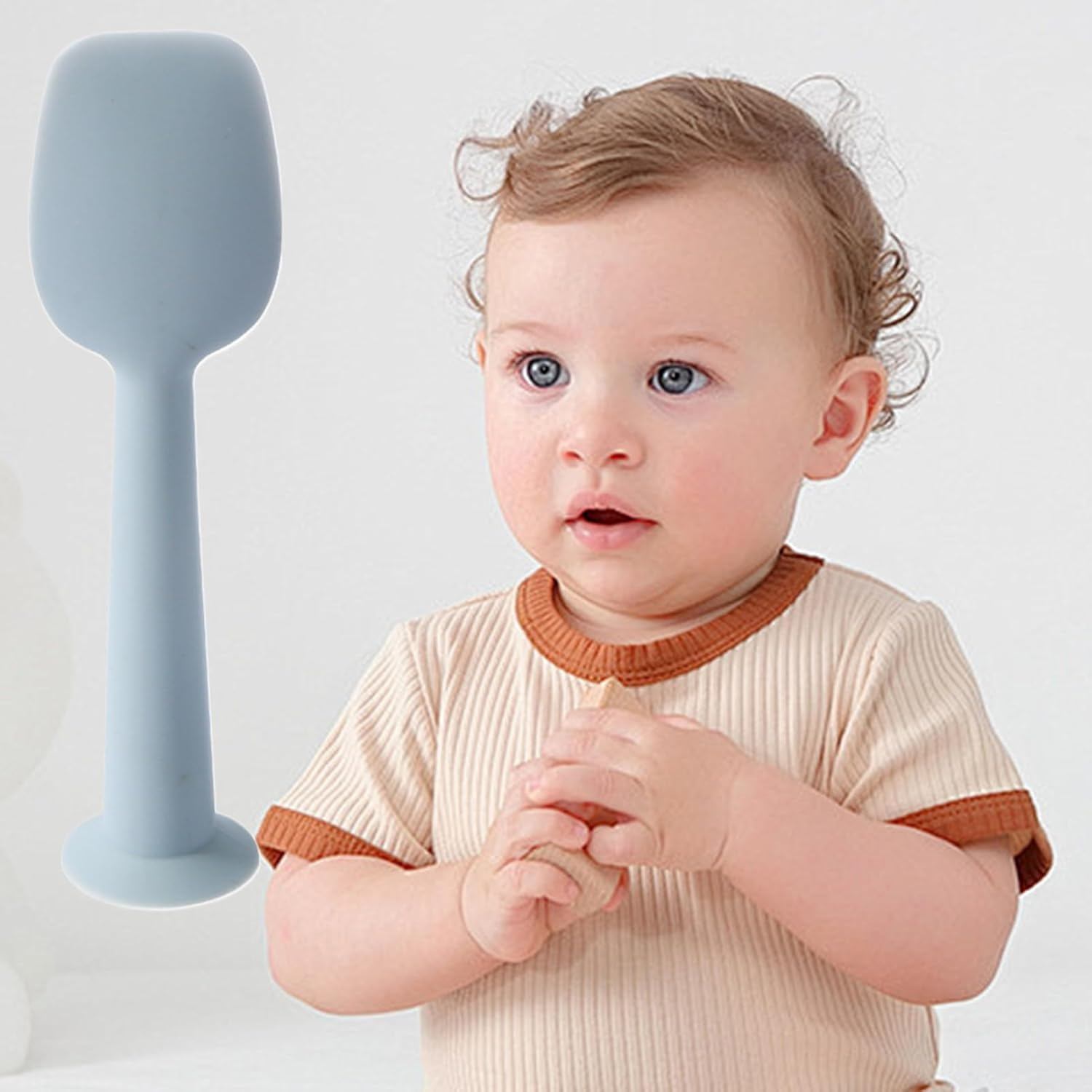 Spatula for Baby Cream, Baby Diaper Spatula with Suction Base, Silicone Soft Paste Applicator Balm Tool for Rash Care Nursery Bath Cheeks image number 2