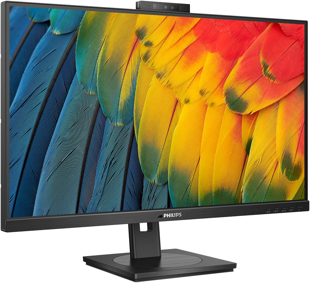 Philips 27B1U5601H - 27 Inch QHD Monitor, 5 MP Webcam, Height-Adjustable, Speaker (2560 X 1440, 75 Hz, HDMI, Displayport, USB-C, RJ45, USB Hub) Black image number 1