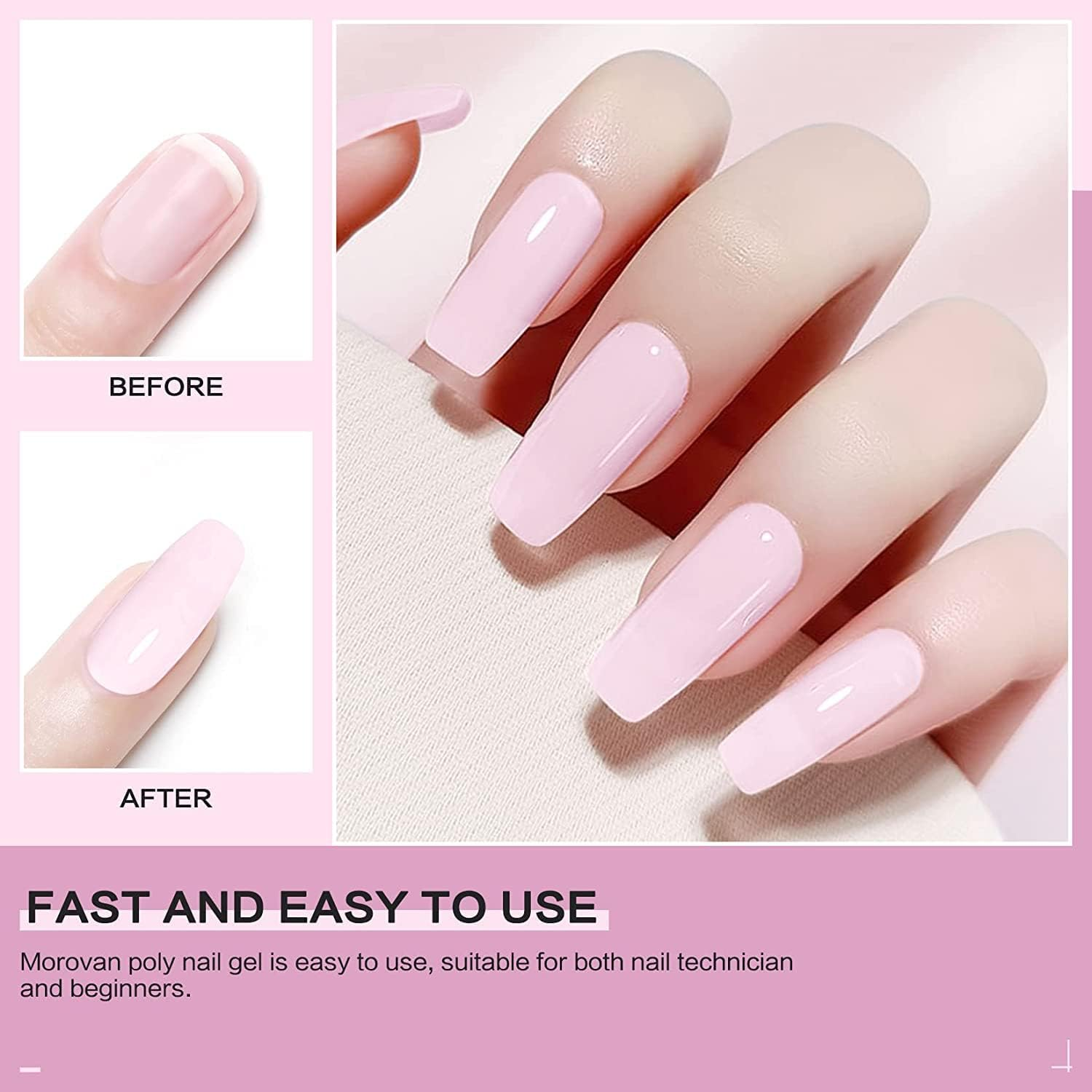 Poly Gel Kits - 6 Colors Poly Nails Builder Gel Kits Professional Poly Nail Gel Kit for Beginner Popular Poly Gel Colors Nail Kits DIY Salon Nail Art at Home image number 4