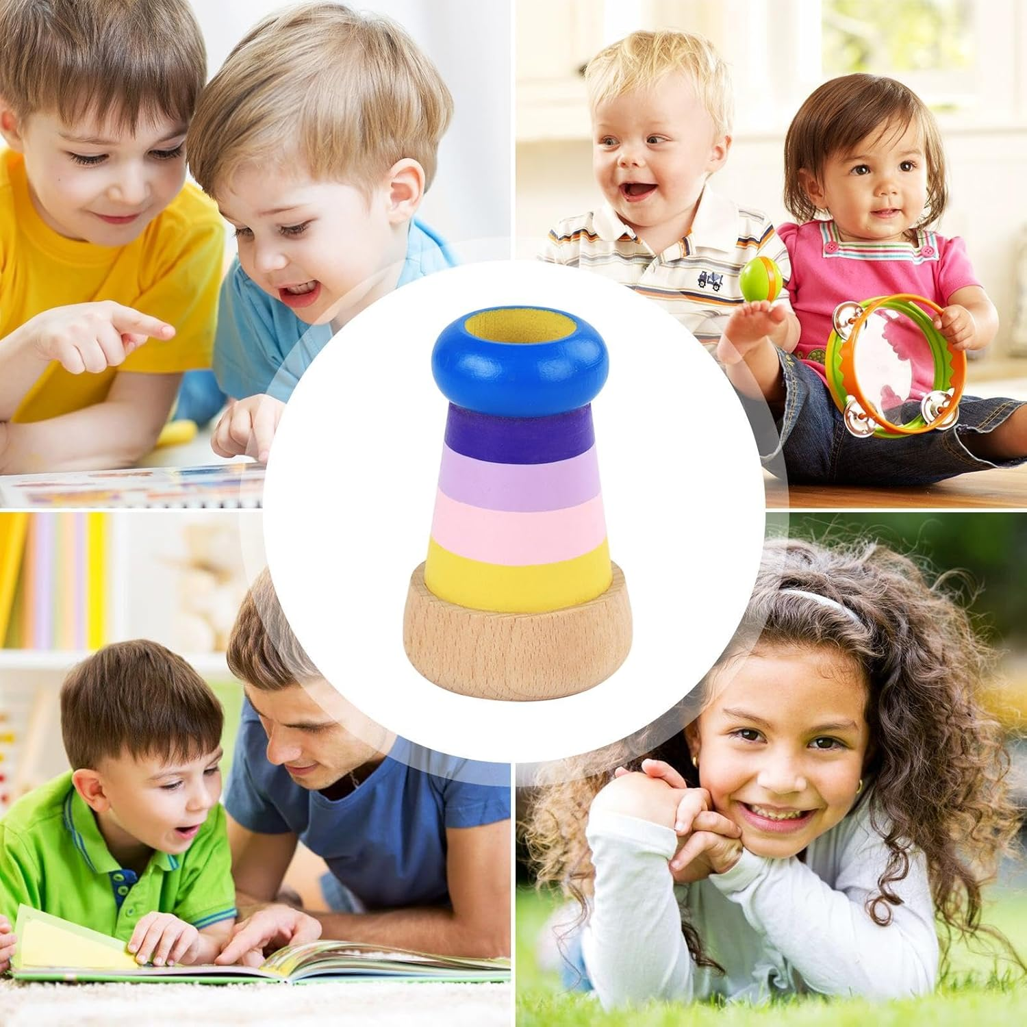 Wood Kaleidoscope | Rotating Kaleidoscope Toy Wooden,Rotating Kaleidoscope Toy Wooden for Boys and Girls image number 5