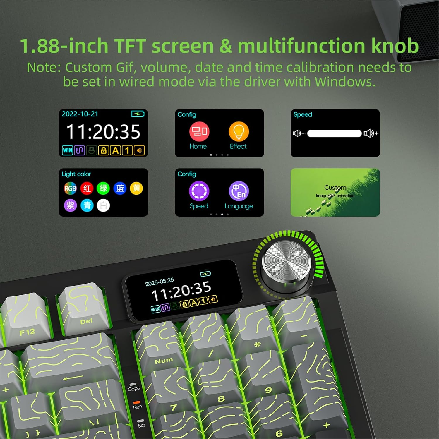 Kutethy Wireless Mechanical Keyboard,Pre-Lubed Switches,Gasket Structure,Tri-Mode Bt/2.4Ghz/Usb-C Hot Swappable,Gradient Topographic Keycaps,Rgb Backlit Gaming Keyboard(Kailh Box White Switch) image number 3