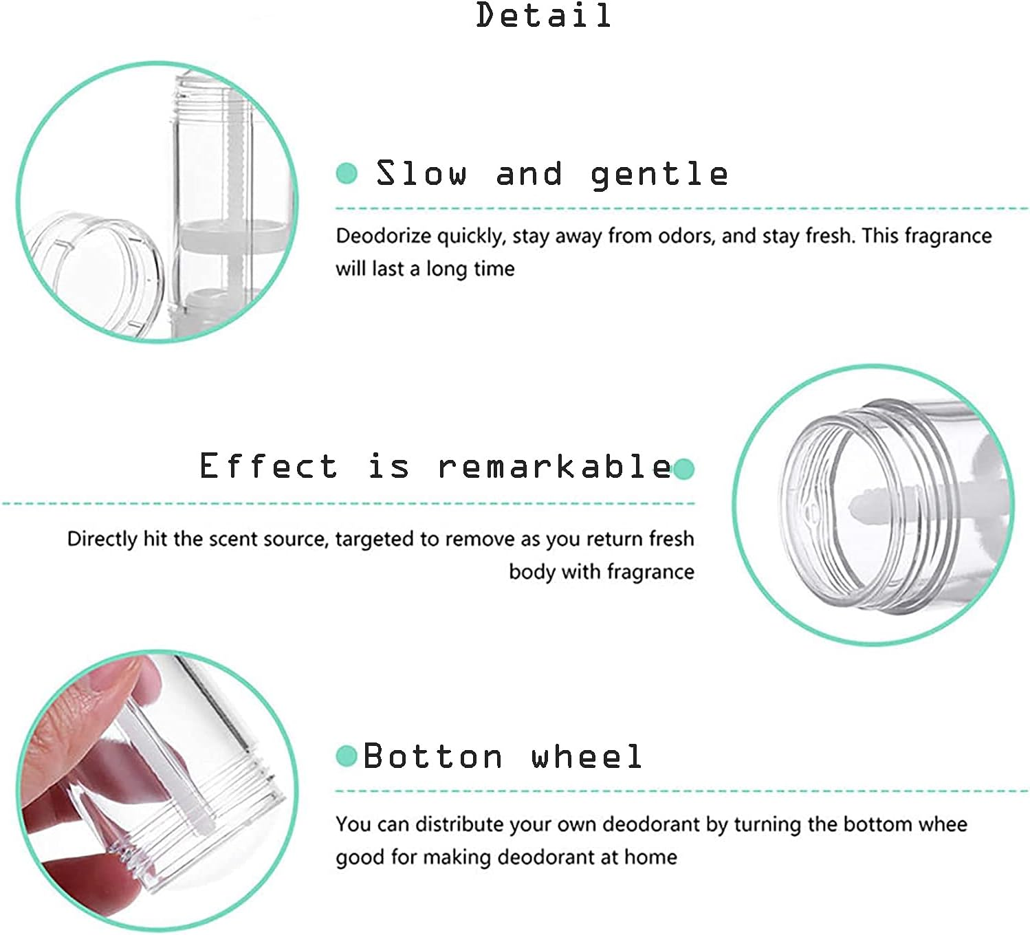 15Ml Twist-Up Deodorant Containers Clear Empty Plastic Reusable round Shape Bottom Filling Deodorant Tubes for DIY Travel (6Pcs) image number 3