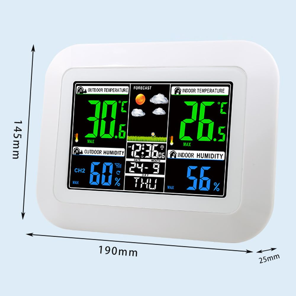 Multifunctional Home Office Weather Station Digital Display Clock 433Mhz Indoor Temperature Tester Hygrometer Forecast Table image number 6