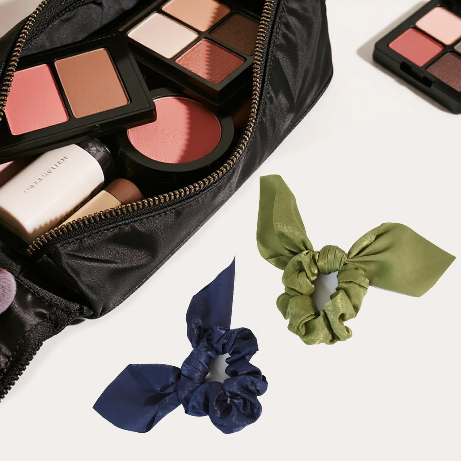 5 Colors Bow Hair Scrunchies Elastic Hair Ties Ponytail Holder Scrunchies with Bow Accessories for Women image number 5