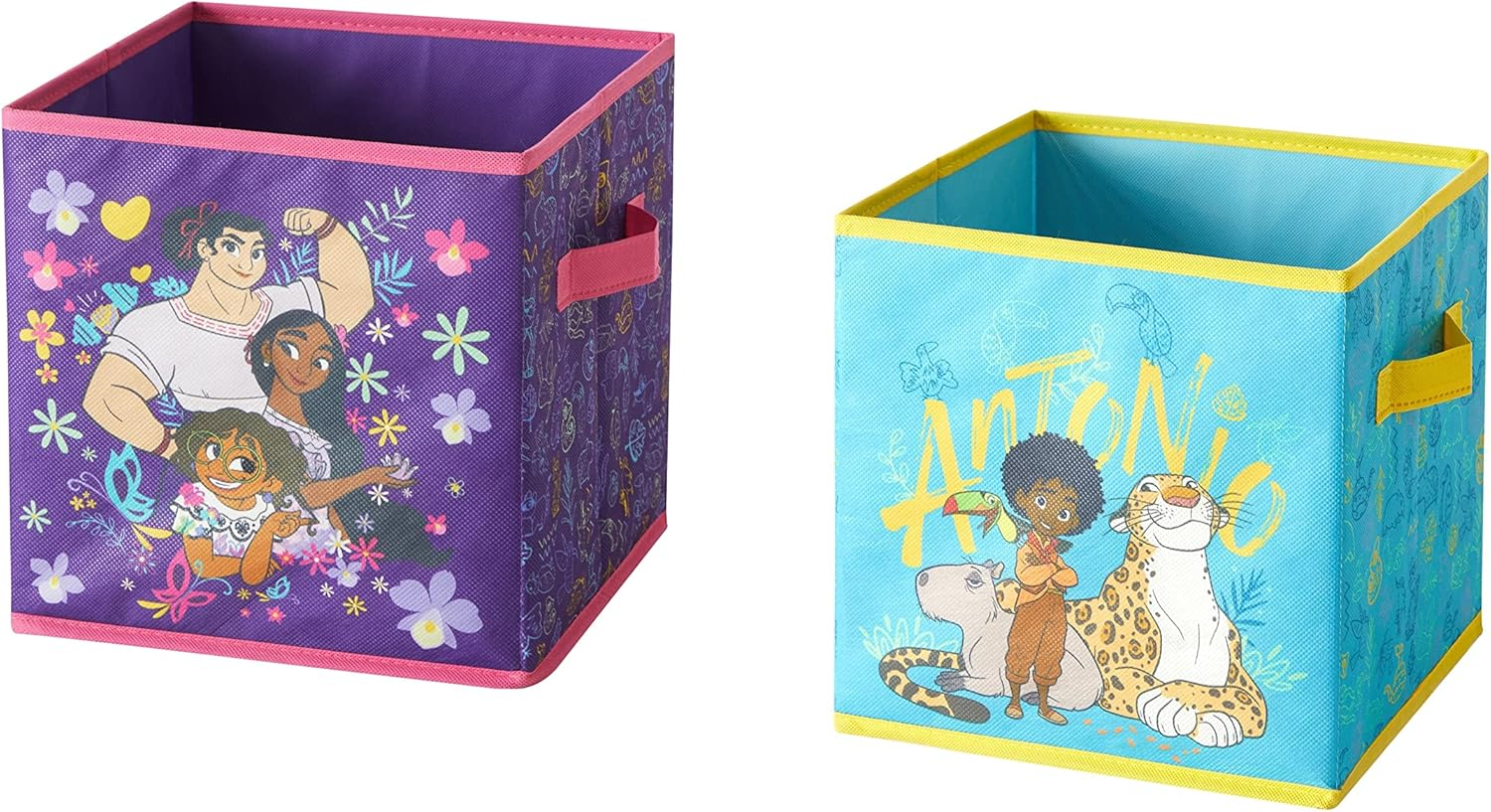 Idea Nuova Cocomelon Set of Two Spacious Collapsible Storage Cubes, 10"X10"