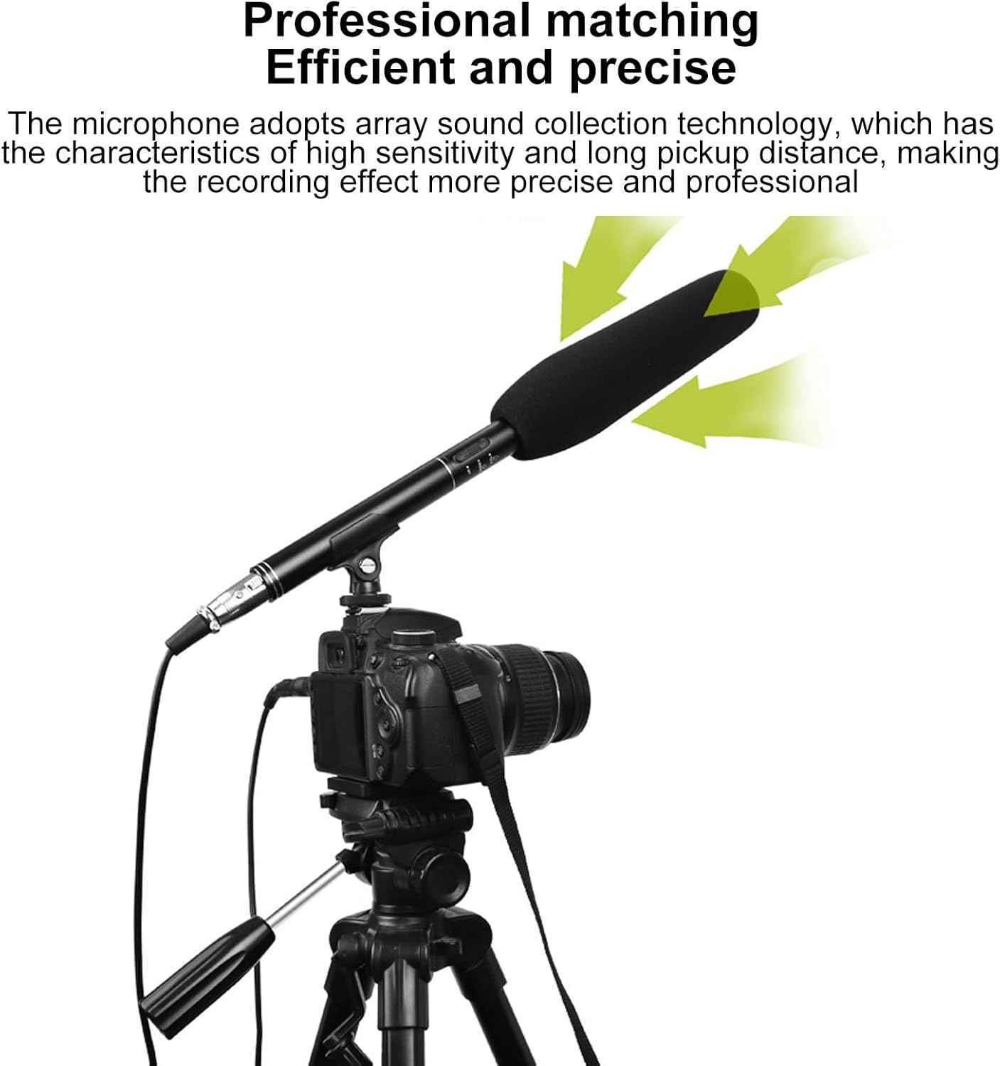 XLR Microphone, Professional Cardioid Mini Condenser Mic, Video & Broadcast Unidirectional Microphone Kit for Television News Reporter Interview image number 1