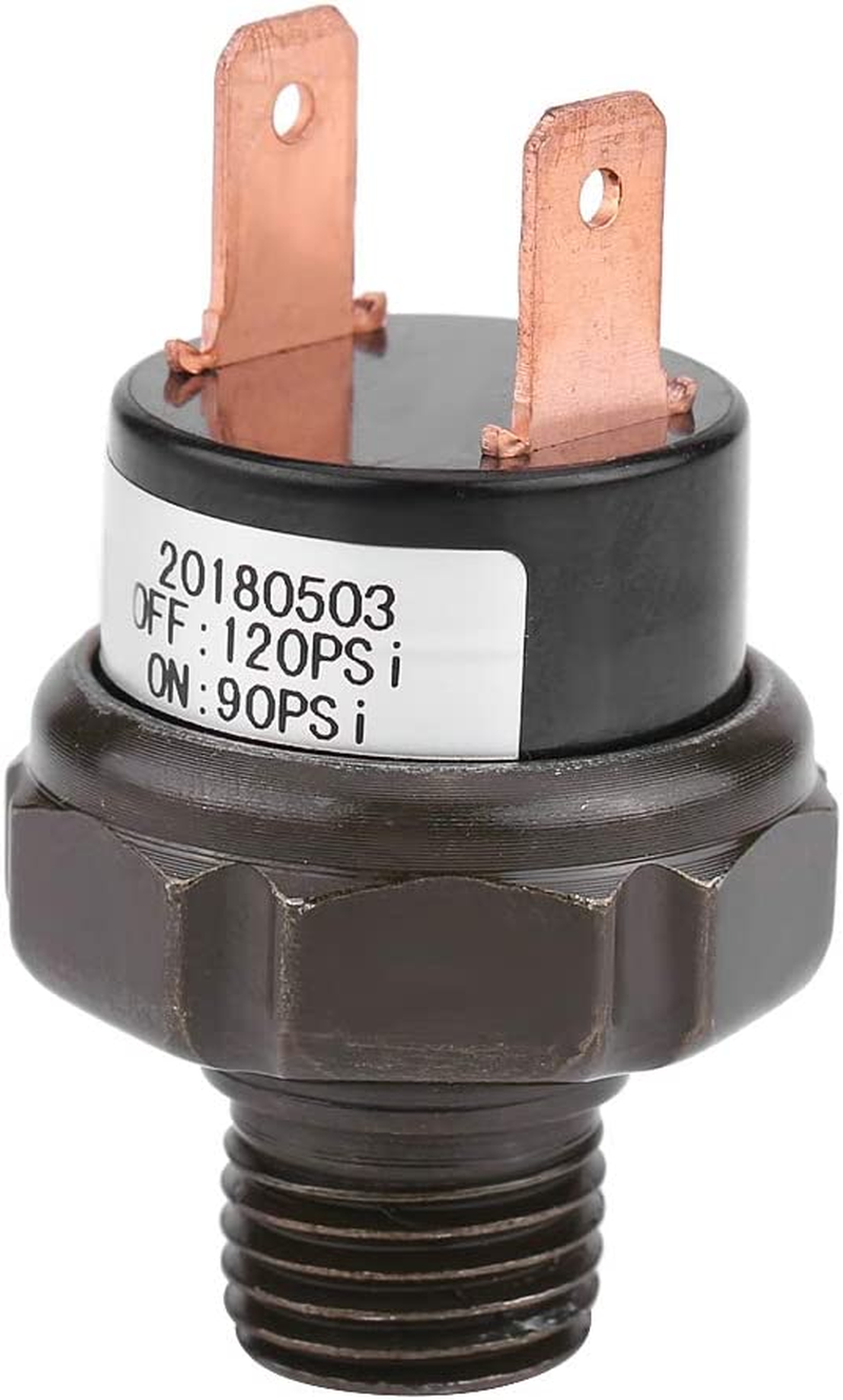Pressure Control Metal Housing Air Compressor Parts, Automatic Air Pressure Switch, Repair for Air Compressor Replacement Replacing Broken or Old Ones(90-120 PSI)