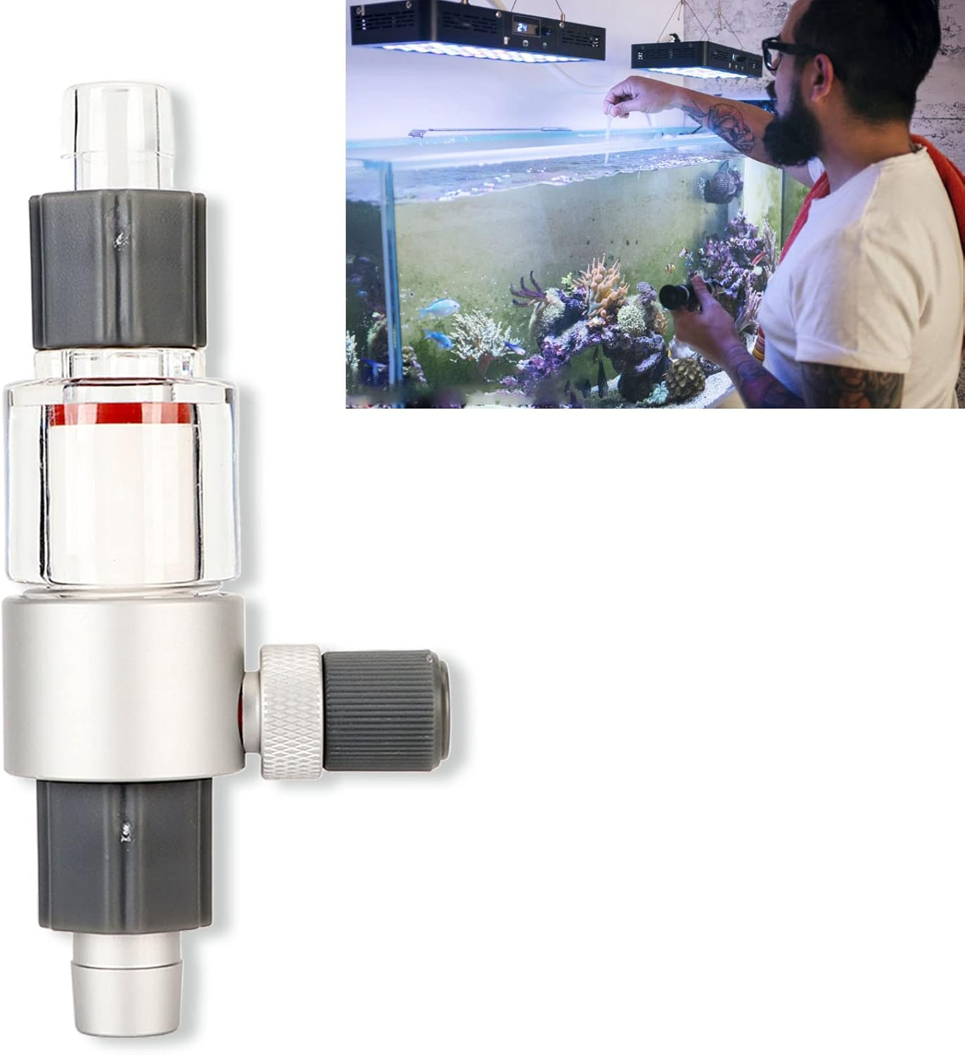 CO2 Atomizer, Easy Installation Small Pressure Force CO2 Diffuser Nuts Lock System Plastic for Aquarium (M1) image number 6