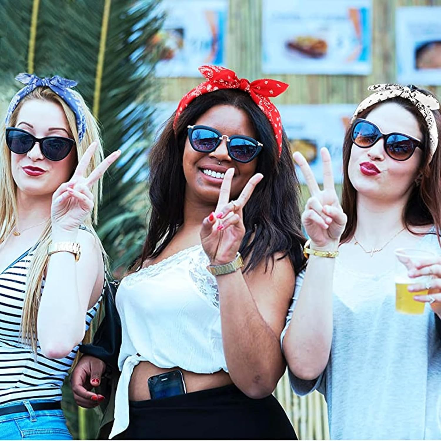 3 X Boho Wide Headband Rabbit Ears Hair Bands Fabric Non-Slip Headgear Elastic Twist Headband 1920S Accessories for Women Girls (Cashewears) - Cashewears image number 2