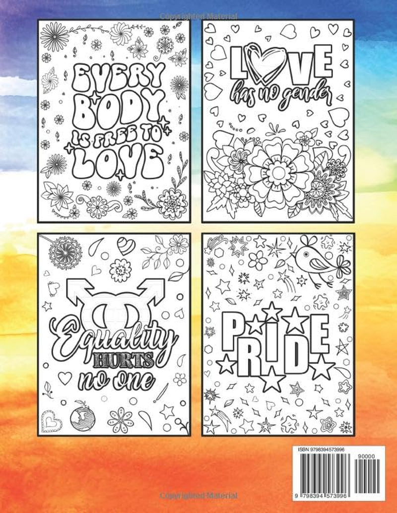 Pride LGBTQ Quotes Coloring Book: LGBT Motivational Saying, Inspiring Words, Peaceful Paisley, Floral Designs, to Relax and Ease Anxiety. Easy ... for Adults Relaxation and Stress Relieving