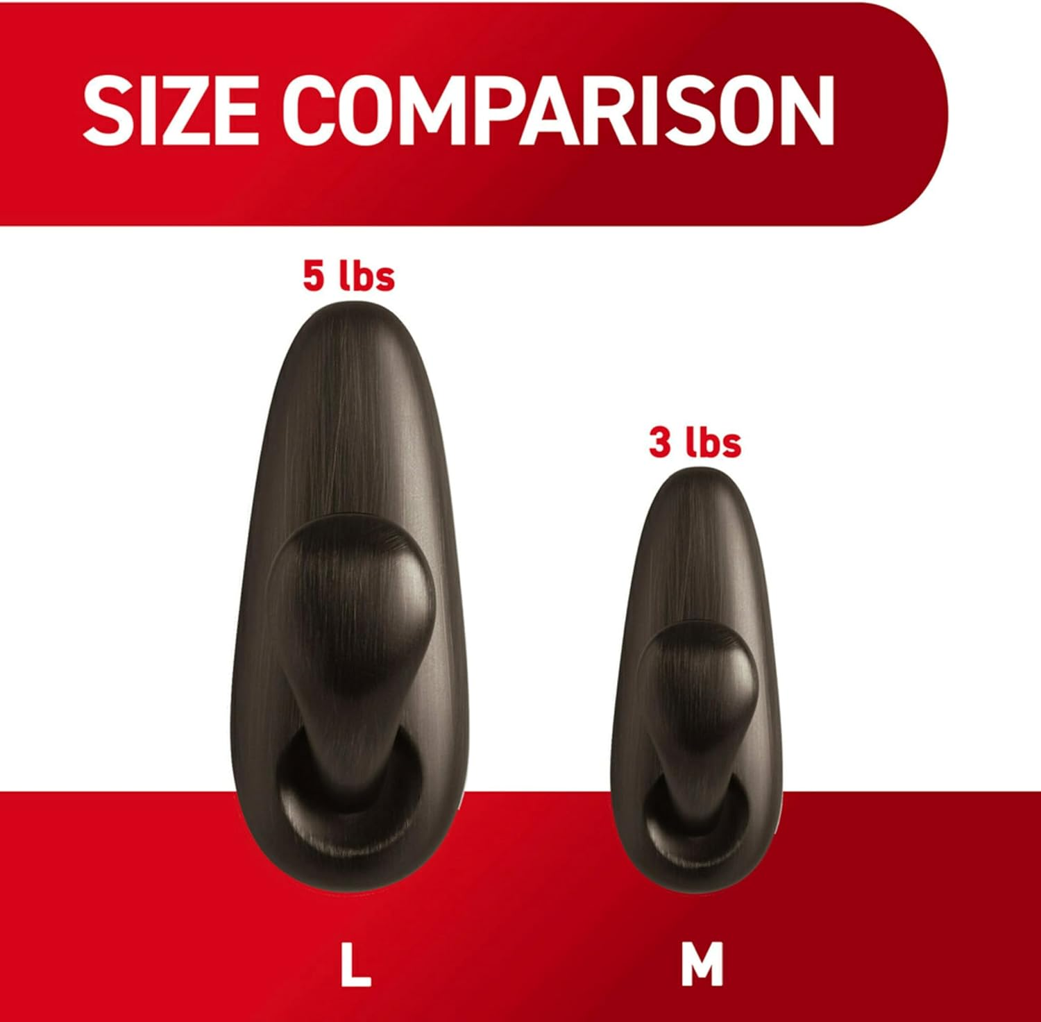 Command Medium Brushed Nickel Metal Hooks, 2 Hooks and 4 Command Strips, Damage Free Wall Hooks with Adhesive Strips, Forever Classic Hooks for Hanging Home Decor, Holds up to 3 Lb image number 5