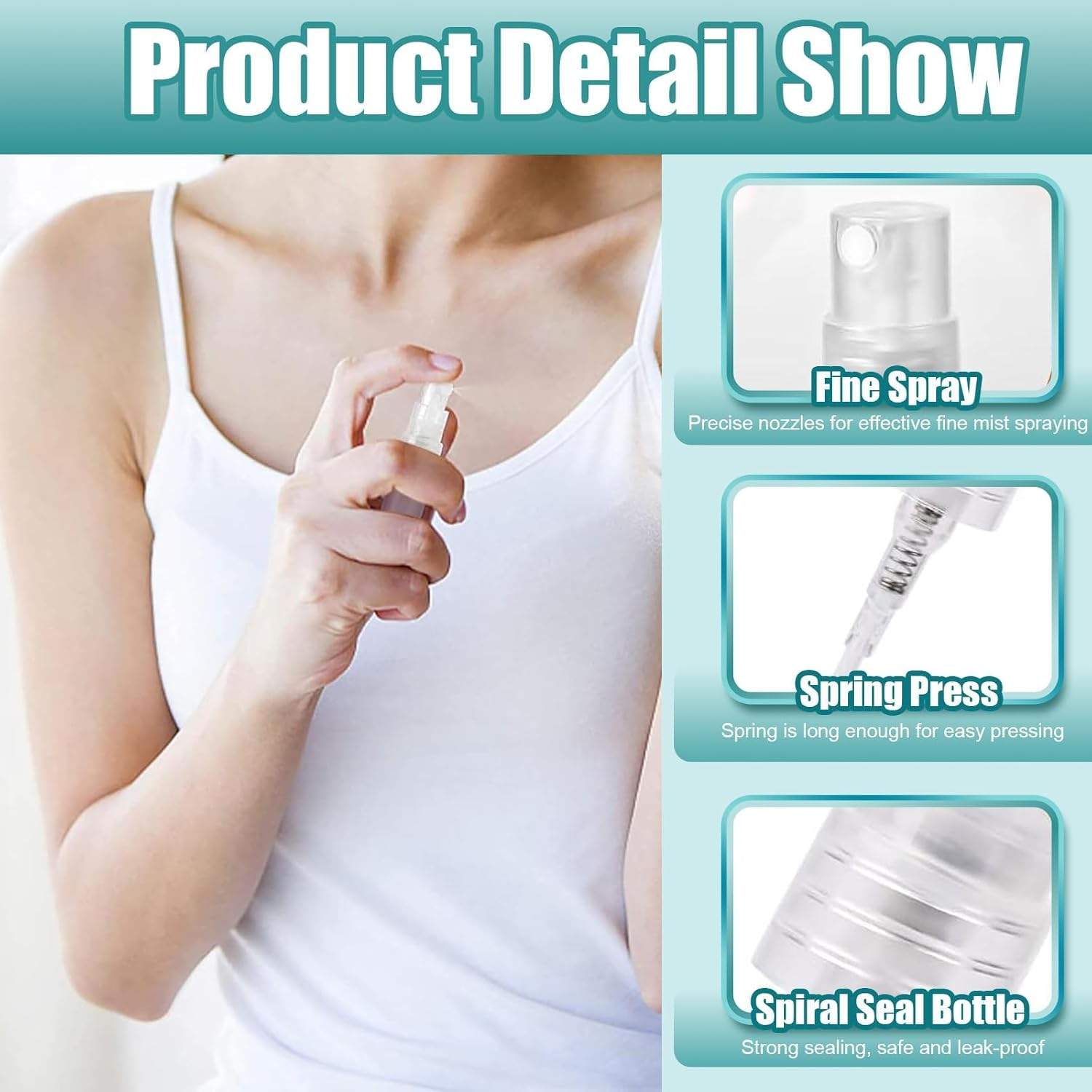 Mini Spray Bottle, 12 Pcs Mini Clear Perfume Bottle, 10Ml Refillable Fine Mist Spray Bottles for Liquid, Perfume, Makeup Tool, Travel image number 5