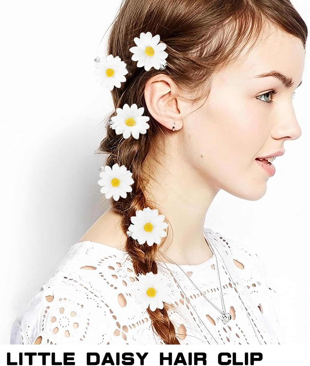 FERCAISH Pack of 20 Daisy Hair Clips, Cute Daisy Hairpin, Flower Hair Clip, White Sunflower Hair Accessories, Daisy Hair Clip for Women Girls image number 5