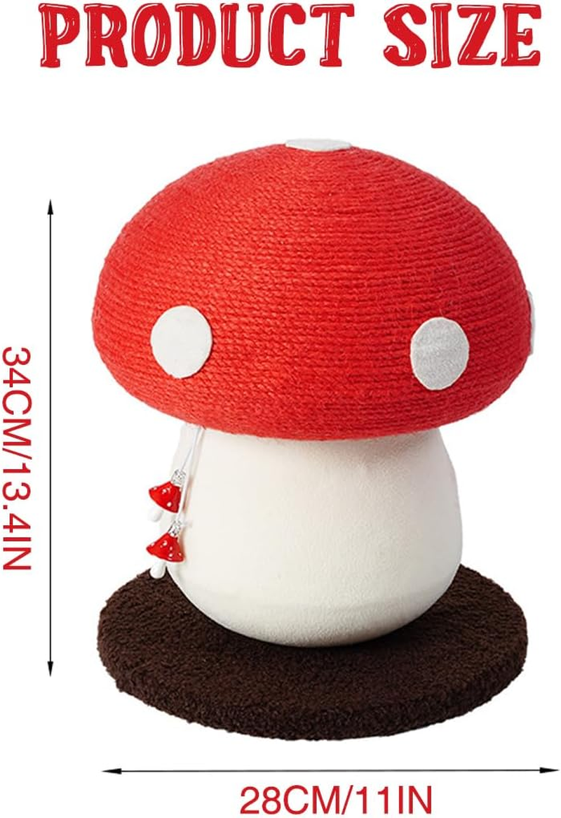 AIMALL Red Umbrella Red Mushroom Cat Climbing Rack 11 X 13.4In Sisal Scratching Board Vertical Cat Tree Toy with Soft Fabric & Claw-Friendly Material image number 3