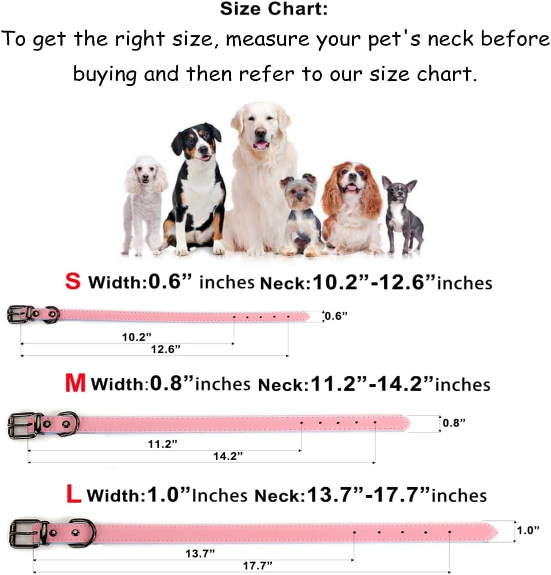 Soft Leather Pet Collar, Premium Leather Dog Collar, Adjustable Pink Fashionable and Elegant Dog Collar, Comfortable Padded Dog Collar for Large Dogs image number 2