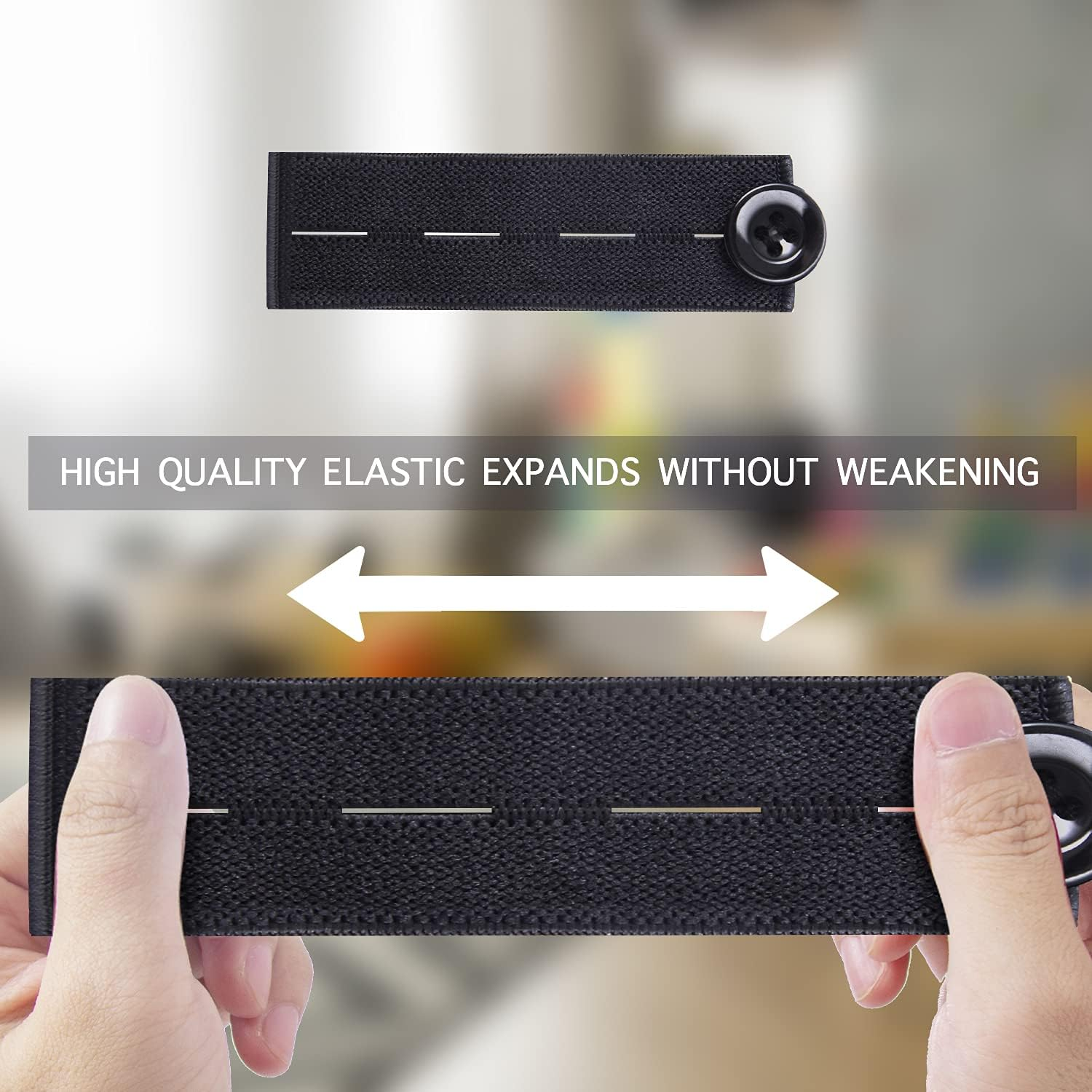 AIRIQI Elastic Waist Extenders, Adjustable Waistband Expanders for Men and Women, Jeans Pants Button Extender (B6) image number 2