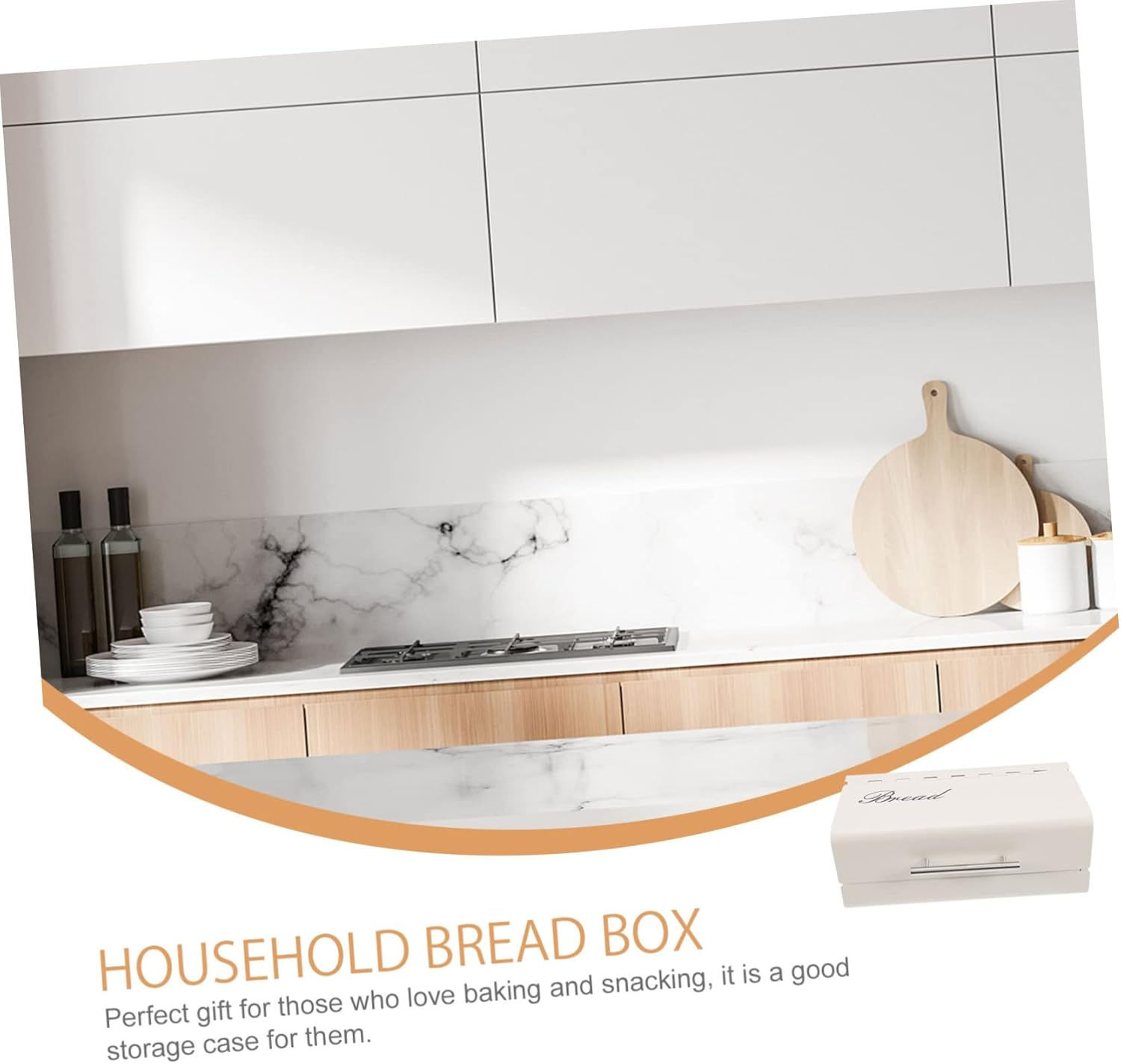 VINTORKY Iron Bread Holder Stylish Kitchen Storage Box Airtight Bread Container for Home and Bakery Use Capacity for Organized Countertops image number 5