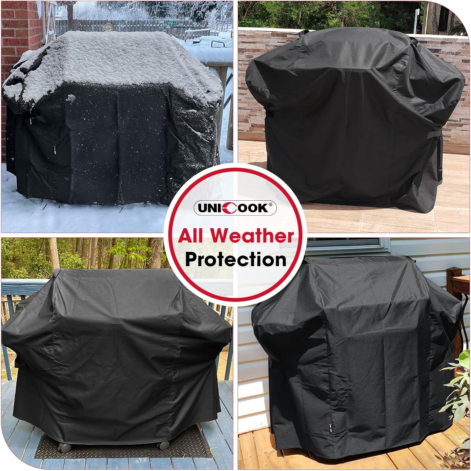 Unicook 52 Inch Grill Cover for Weber Spirit 200 and 300 Series, Gas BBQ Cover for Outdoor Grill, Heavy Duty Waterproof Fade Resistant, Compared to Weber 7106 image number 4