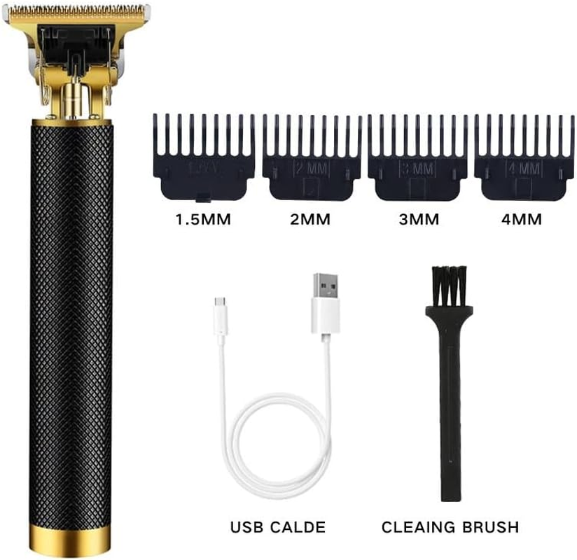 Professional Cordless Hair Clipper and Trimmer for Men, T Blade Zero Gapped Rechargeable Beard Shaver, Hair Cutting Kit with Ear Spoon Tool Set, Black image number 2