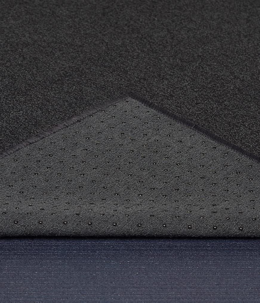 Yogitoes Manduka Yoga Towel for Mat Nonslip and Quick Dry for Hot Yoga with Rubber Bottom Grip Dots 72 Inch Long Onyx Thin and Lightweight (262023001) - Line Beach image number 2