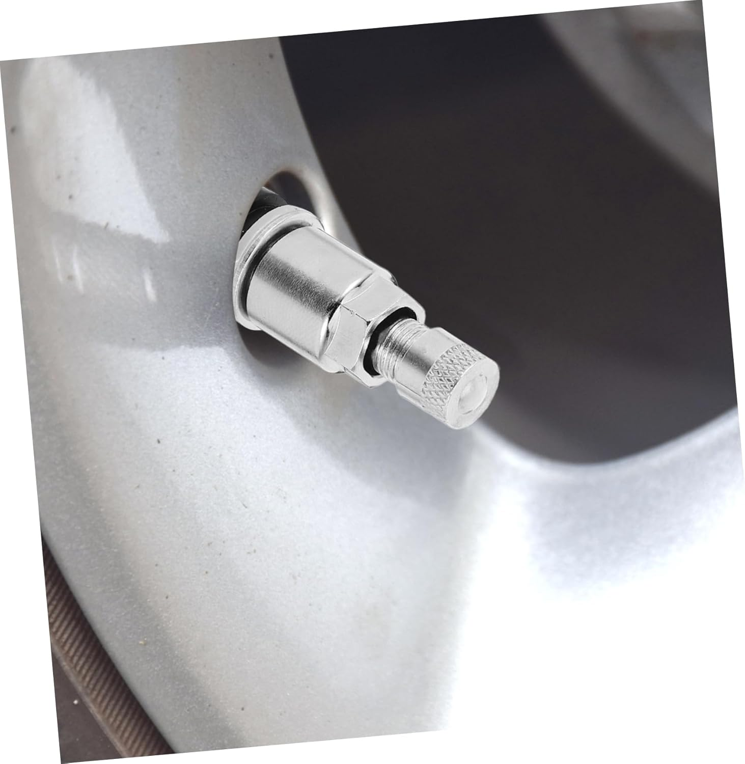 DINHEAROM 10Pcs Bolt-In Car Tire Valve Stems with Striped Caps Tubeless Wheel Valve Stems for Automotive and Motorcycle Tire Repair