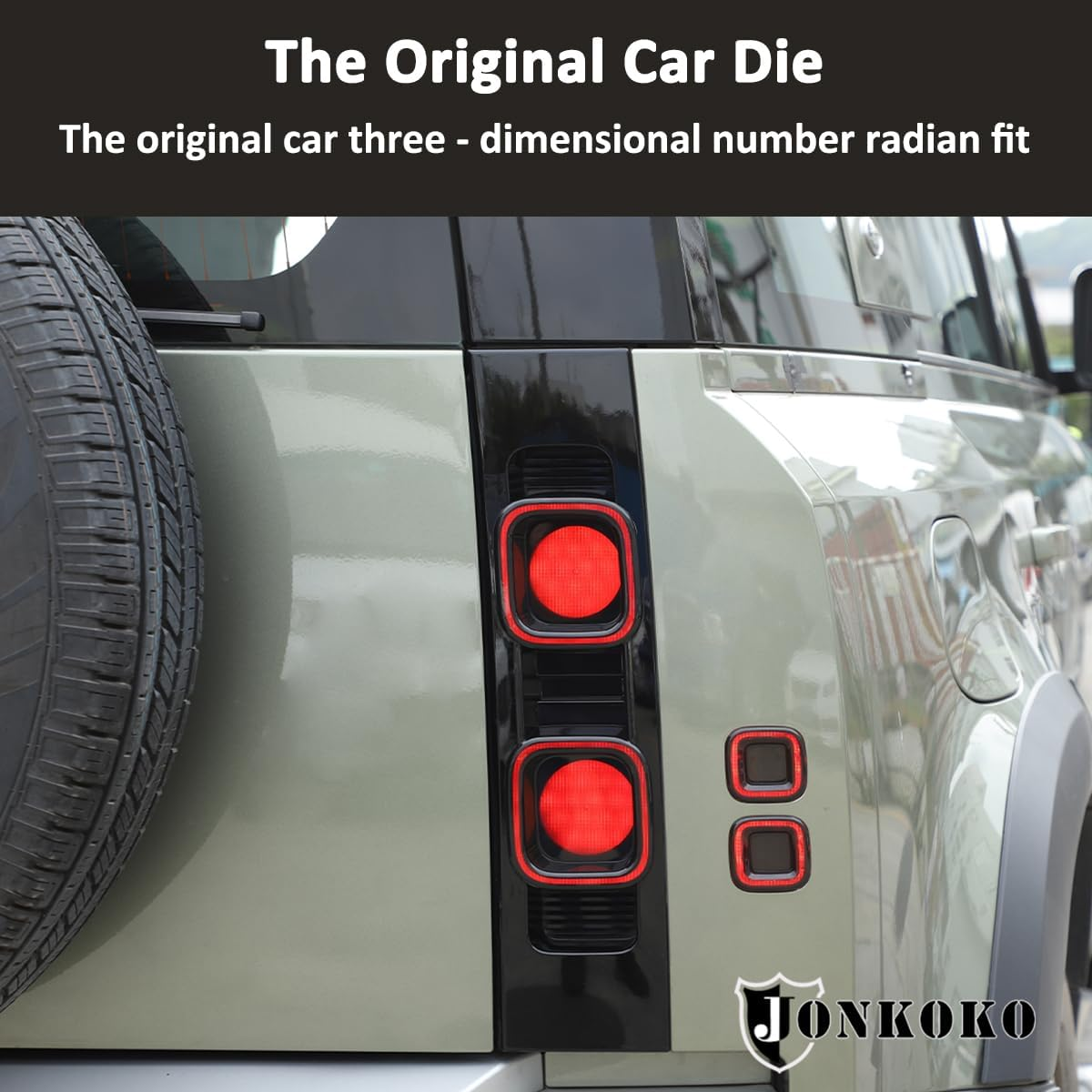 YIWANG ABS Black Car Exterior Taillight Protection Cover Accessories for Land Rover Defender 90 110 2020-2022 (Style A+) - Style A+ image number 6